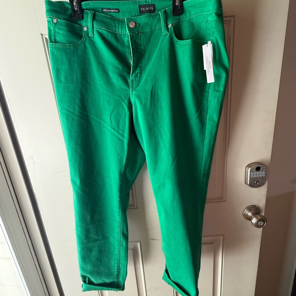 Talbots Women's Vibrant Green Ankle Jeans